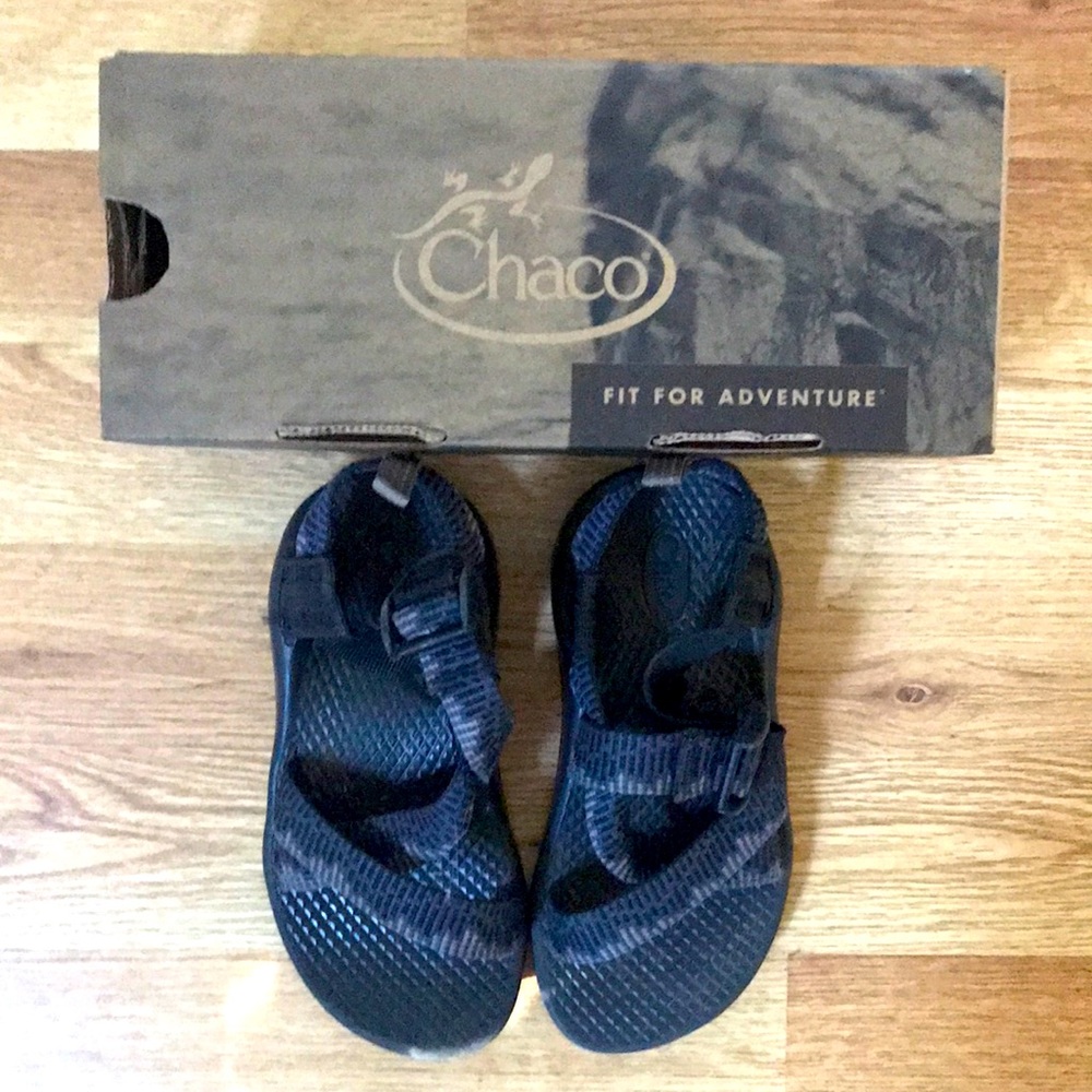 Boys gray and black Chaco sandals